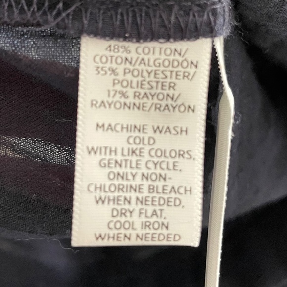 Loft Navy Blue Peolum Top NWT Size Small - Picture 6 of 7